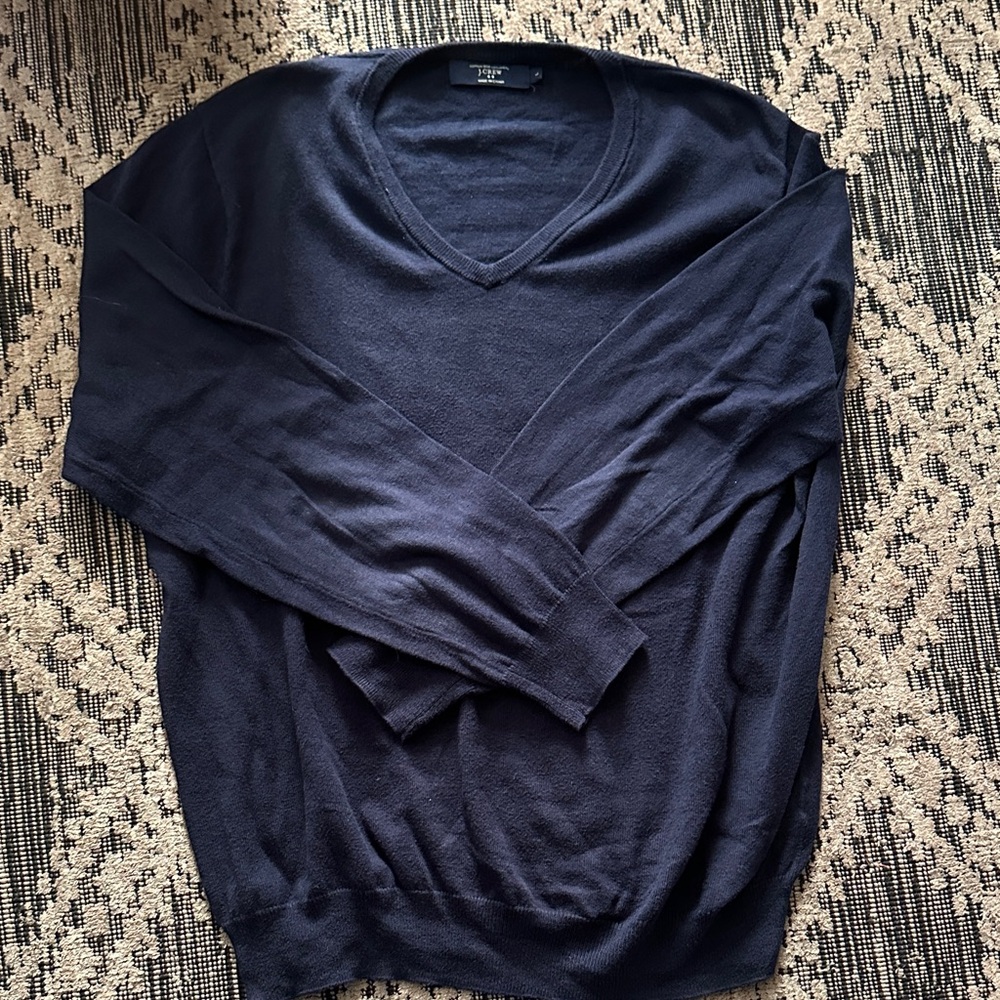 J. Crew Navy V-Neck Sweater